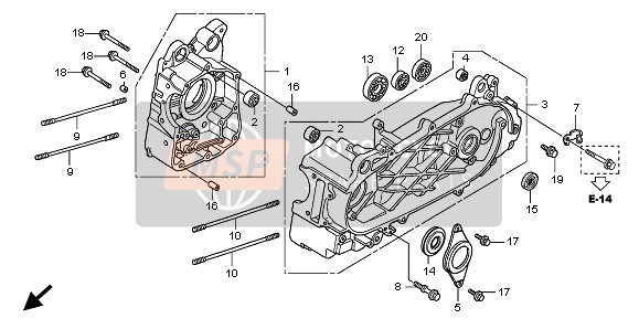 Honda SH150 2010 Carter per un 2010 Honda SH150